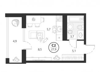 Продается квартира студия, 31.5 м2, Тюмень, улица братьев Бондаревых, 5