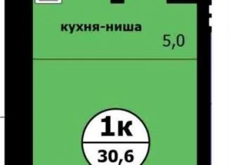 Продаю квартиру студию, 30.6 м2, Красноярск, Вишнёвая улица