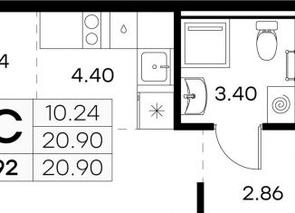 Продается квартира студия, 20.9 м2, городской посёлок Новоселье