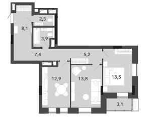 Продажа 2-ком. квартиры, 70.4 м2, Новосибирск, улица Титова, с34