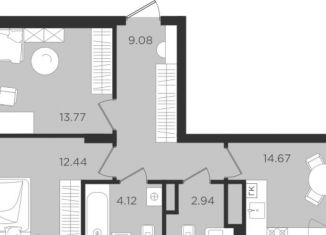 Продаю 2-ком. квартиру, 58.3 м2, Калининград