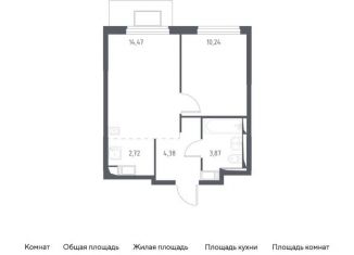 Продажа 1-комнатной квартиры, 35.7 м2, село Ям, жилой комплекс Прибрежный Парк, 8.1