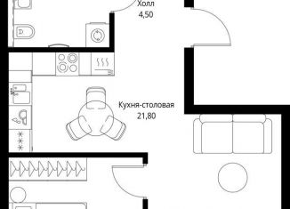 Продажа 1-комнатной квартиры, 47.4 м2, Москва, метро Кунцевская, Верейская улица, 29с35