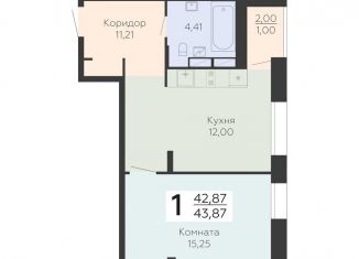 Продажа 1-ком. квартиры, 43.9 м2, Воронежская область