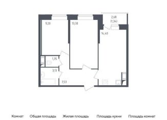 Продается 2-комнатная квартира, 50.3 м2, Санкт-Петербург, муниципальный округ Рыбацкое, жилой комплекс Живи в Рыбацком, 5