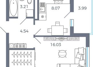 Продажа 1-комнатной квартиры, 33.9 м2, село Николаевка