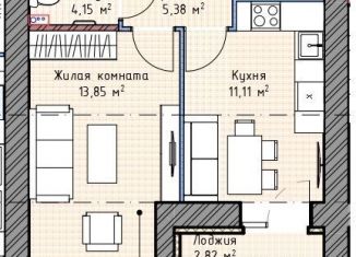 Продается 1-комнатная квартира, 39 м2, Киров, Полевая улица, 6