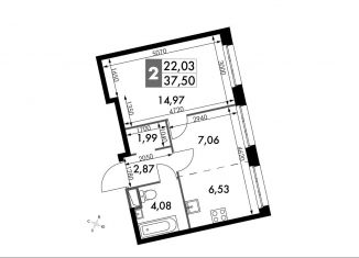 2-комнатная квартира на продажу, 37.5 м2, Москва, жилой комплекс Движение. Говорово, к1, метро Тропарёво