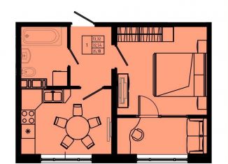 1-комнатная квартира на продажу, 35.2 м2, Коммунар