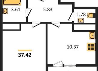 Продам 1-ком. квартиру, 37.4 м2, Воронеж, Средне-Московская улица, 60, Центральный район