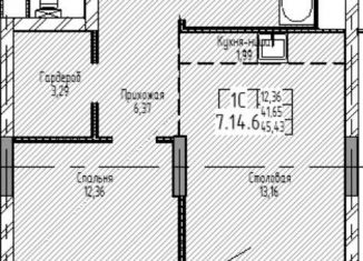 Продам 1-комнатную квартиру, 45.5 м2, Новосибирск, улица Никитина, 10к8, метро Площадь Ленина