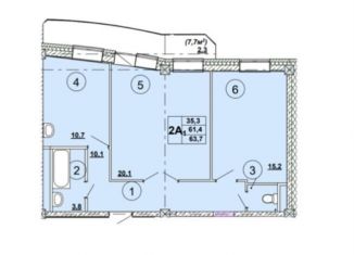 Продается двухкомнатная квартира, 63.7 м2, Абакан, улица Кирова, 185к4