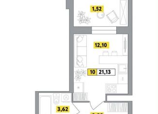 Продается квартира студия, 21.1 м2, деревня Радумля