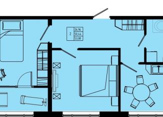 Продам двухкомнатную квартиру, 53.1 м2, Коммунар