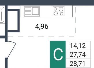 Продам квартиру студию, 28.7 м2, Чита