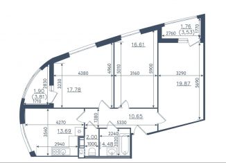 Продается 3-комнатная квартира, 77.3 м2, Сестрорецк, ЖК Светлый Мир Внутри