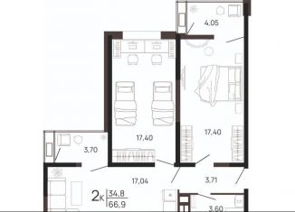 Продам двухкомнатную квартиру, 66.9 м2, Краснодарский край, Парковая улица, 79к1