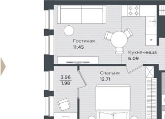 Продаю двухкомнатную квартиру, 43.7 м2, Пермь, Монастырская улица, 50