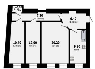 Продается трехкомнатная квартира, 67.3 м2, Санкт-Петербург, улица Блохина, 4, улица Блохина