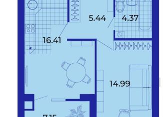 Продается 1-комнатная квартира, 48.9 м2, Брянск, Советский район