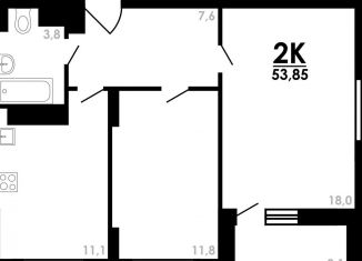 Продам 2-ком. квартиру, 53.9 м2, Нижний Новгород