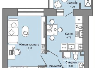 Продажа 1-комнатной квартиры, 34 м2, Ульяновск, жилой комплекс Дивный Сад, 9, ЖК Дивный Сад