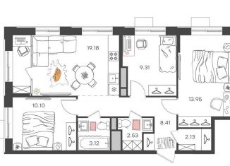 Продажа 4-комнатной квартиры, 68.7 м2, Ульяновск