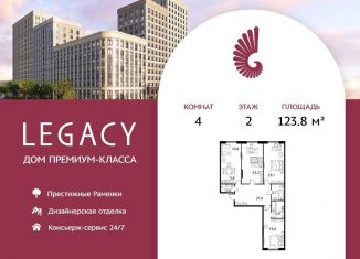 4-комнатная квартира на продажу, 123.8 м2, Москва, ЗАО