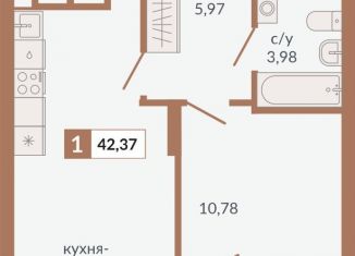 Продаю однокомнатную квартиру, 42.4 м2, Екатеринбург, Верх-Исетский район