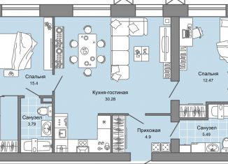 Продажа 3-ком. квартиры, 73 м2, Ульяновская область, жилой комплекс Дивный Сад, 1