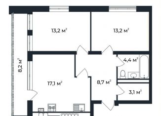 Продажа 2-ком. квартиры, 63.8 м2, посёлок Доброград, улица Долголетия, 2к2