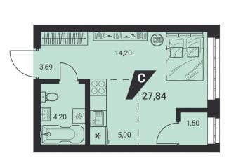 Продам квартиру студию, 27.8 м2, Екатеринбург, Монтёрская улица, 8