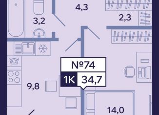 Продам 1-комнатную квартиру, 34.7 м2, Якутск, Новопортовская улица, 1А/1, Промышленный округ