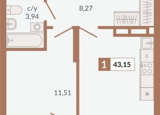 Продаю 1-комнатную квартиру, 43.2 м2, Свердловская область