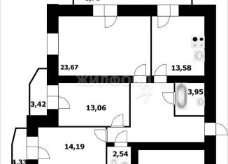 Продажа 3-комнатной квартиры, 85 м2, Новосибирск, улица Фрунзе, 71/1, Дзержинский район