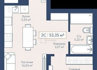 Продаю 2-ком. квартиру, 53.4 м2, Новосибирск, метро Площадь Ленина