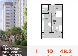 Продажа 1-комнатной квартиры, 48.2 м2, Смоленск, Ленинский район