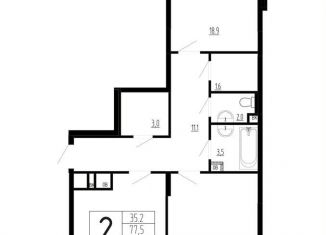 Продается 2-комнатная квартира, 86.3 м2, Московская область, Изумрудная улица, 6к6