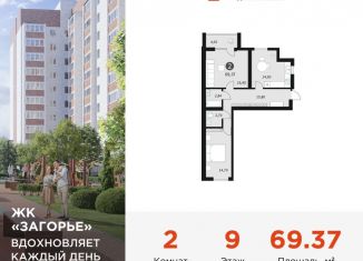 2-комнатная квартира на продажу, 69.4 м2, Смоленск