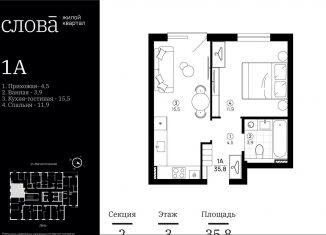 Продам 1-ком. квартиру, 35.8 м2, Астрахань, Туркестанская улица