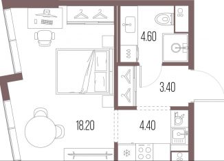 Продажа квартиры студии, 30.6 м2, Москва, район Левобережный