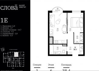 Продажа 1-комнатной квартиры, 38.4 м2, Астраханская область, Туркестанская улица