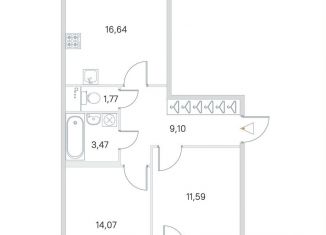 Продаю 2-комнатную квартиру, 58.8 м2, посёлок Стрельна, ЖК Любоград