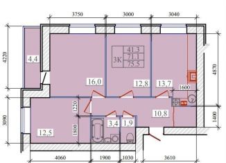 Продам 3-ком. квартиру, 75.5 м2, Ивановская область