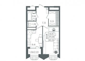 Продажа 1-комнатной квартиры, 40.1 м2, Волгоград