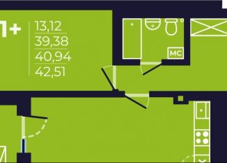 Продаю 1-ком. квартиру, 40.9 м2, Уфа, Ленинский район