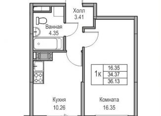 Продам однокомнатную квартиру, 34.4 м2, Санкт-Петербург, ЖК Юнтолово, Ивинская улица, 1к3