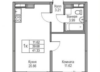 Продам однокомнатную квартиру, 39.7 м2, Санкт-Петербург, Ивинская улица, 1к3, муниципальный округ Лахта-Ольгино