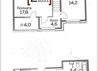 Продаю трехкомнатную квартиру, 105.1 м2, деревня Столбово, проспект Куприна