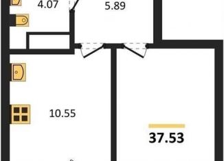 Однокомнатная квартира на продажу, 37.5 м2, Воронеж, улица Ломоносова, 116/25, Центральный район